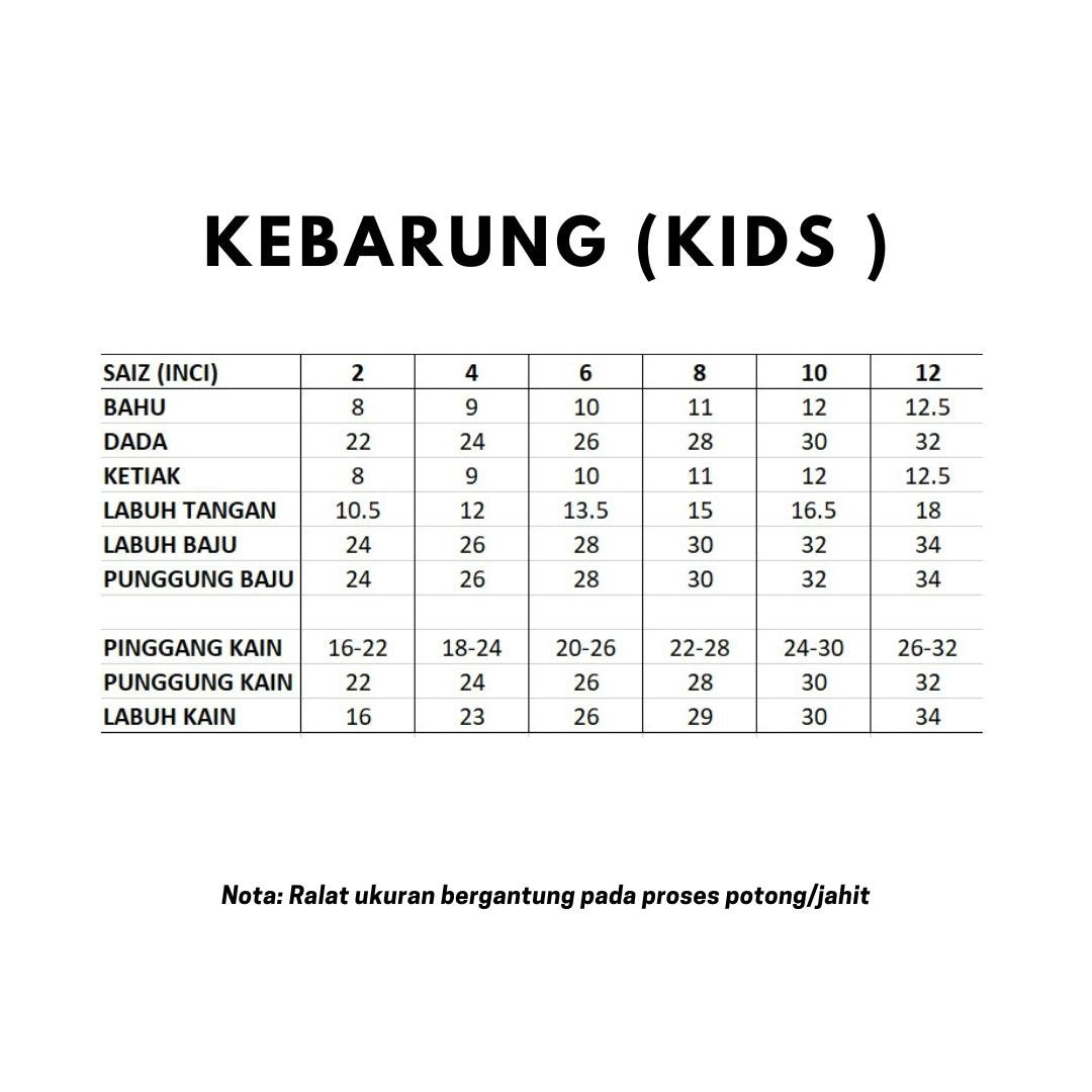 Kurung Kebarung Jelita (Kids)