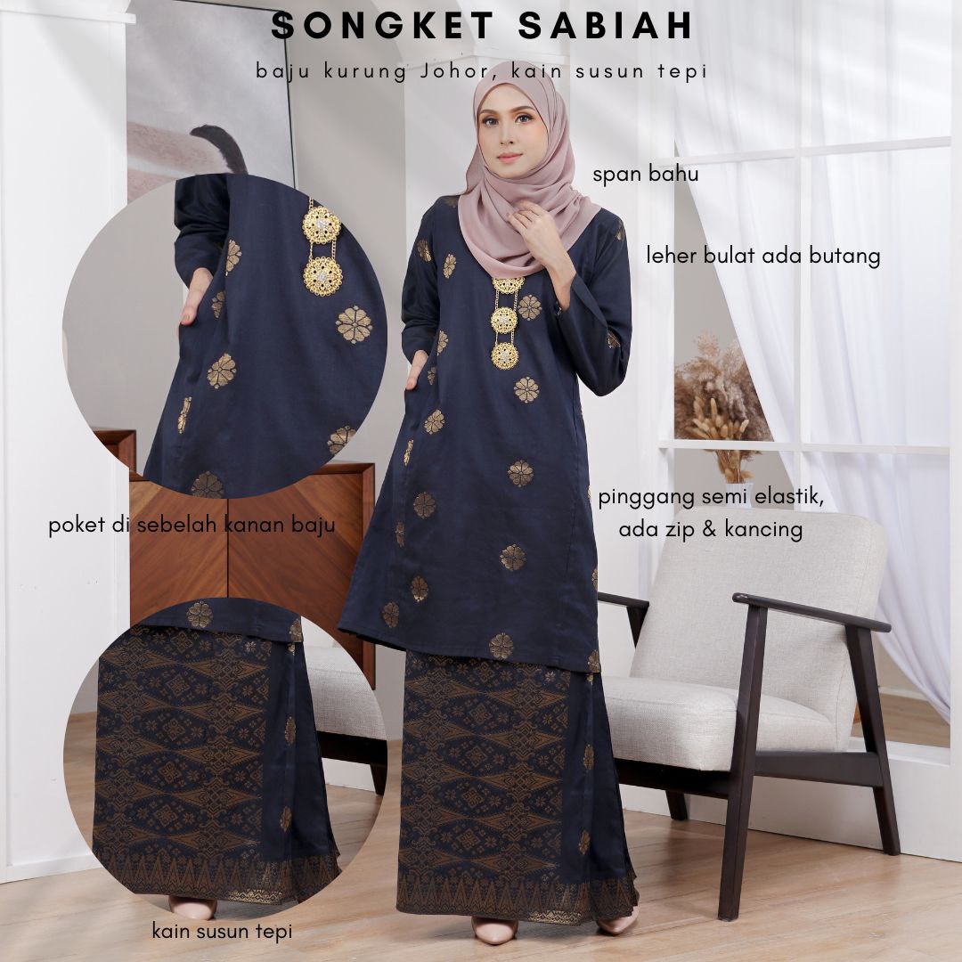 Kurung Songket Sabiah (Kurung Johor)