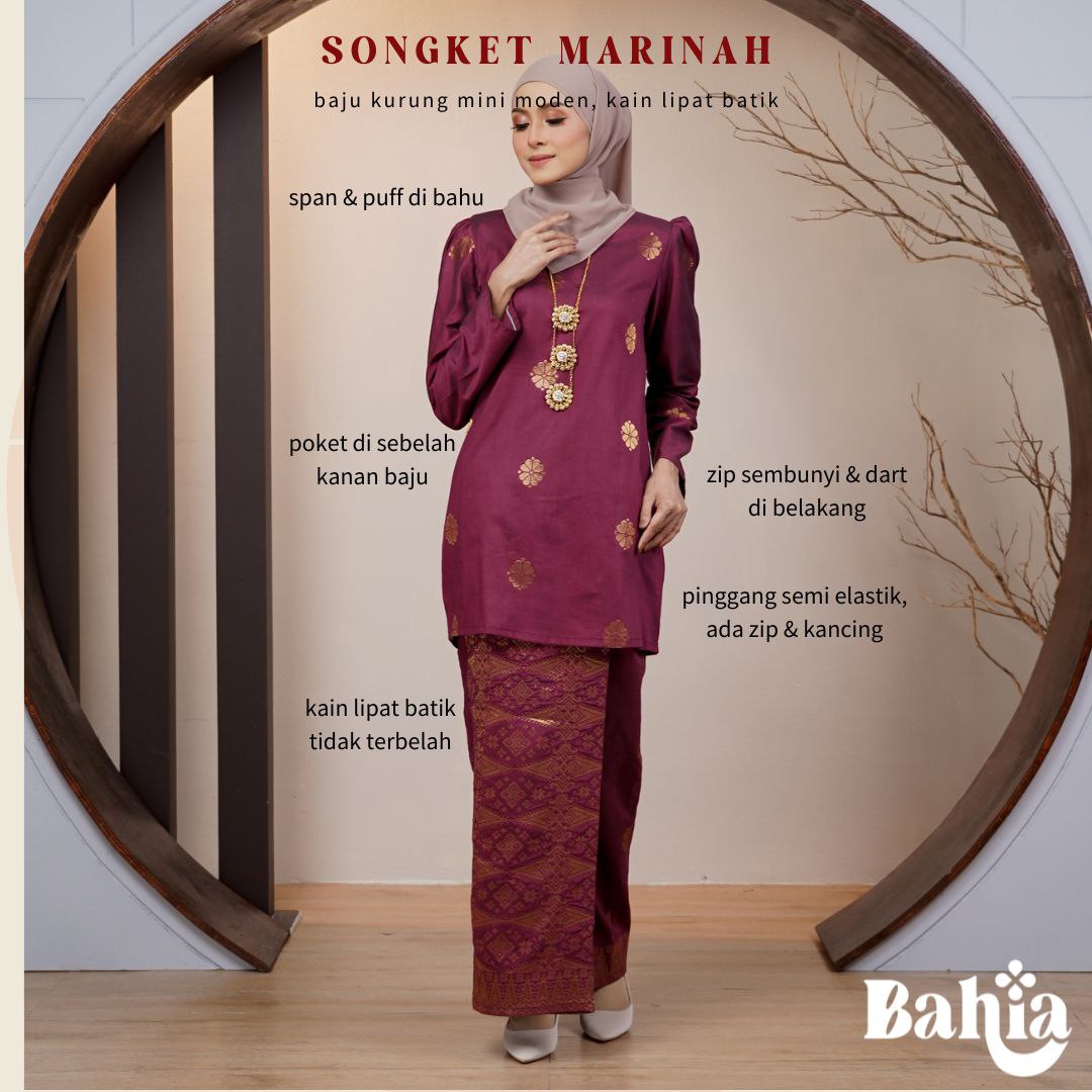Kurung Songket Marinah (Kurung Mini Moden)